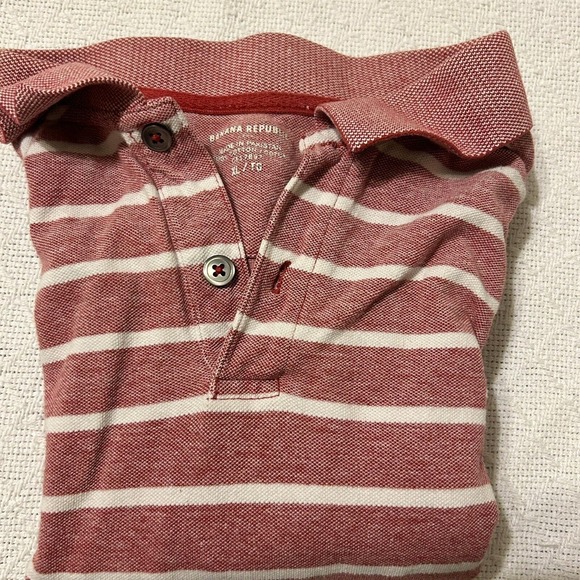 Banana Republic Shirt Mens XL Red Striped Polo Golf Outdoors Casual Classiccore - Picture 14 of 15